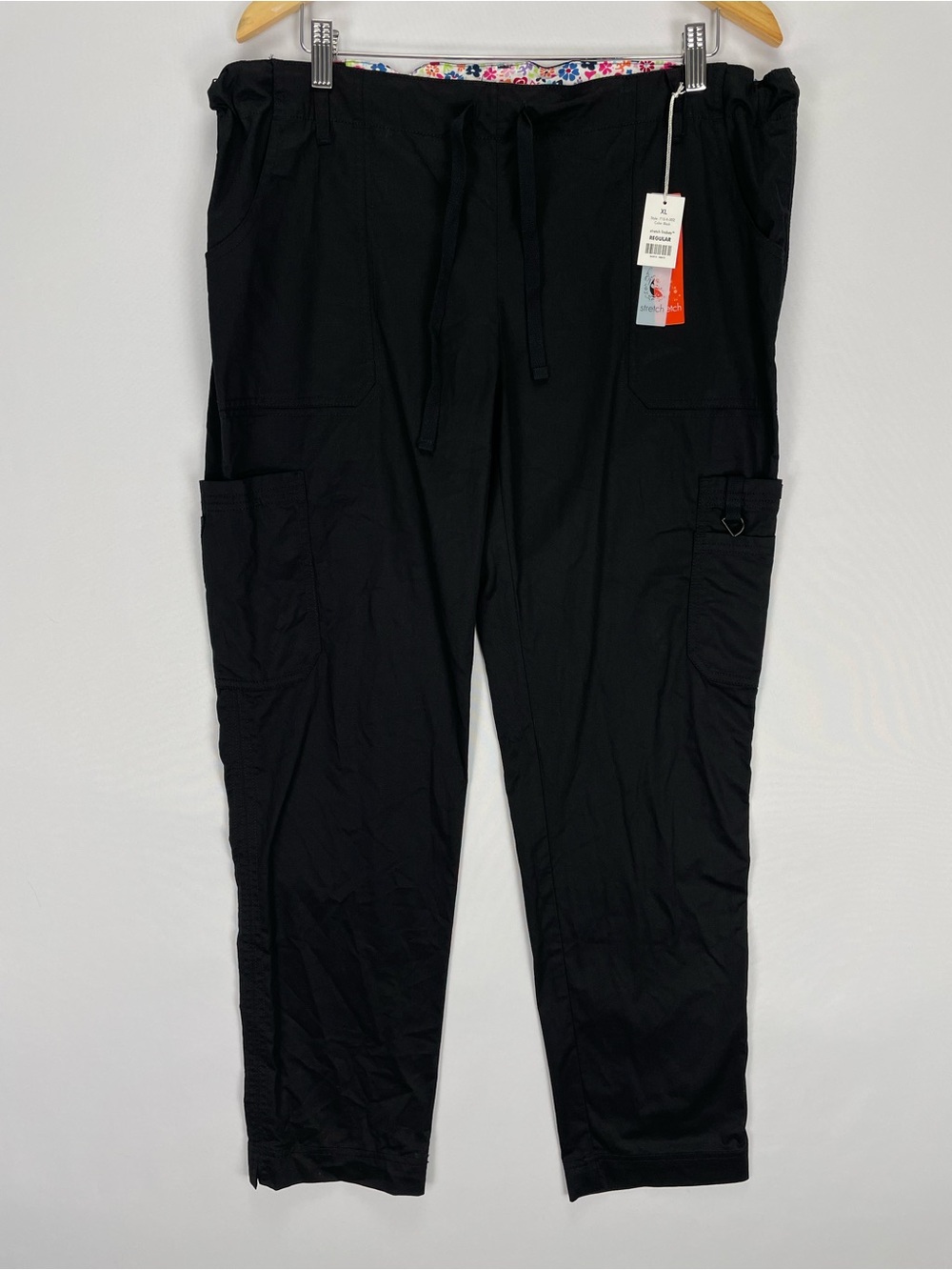 Koi Stretch Scrubs Pants Women’s XL Regular Black Lindsey Cargo Medical NWT